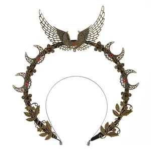 Lolita Halo Crown Headband Baroque Tiara Crown Gorgeous Headdress Gold