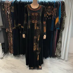 black velvet dress with rhinestone design