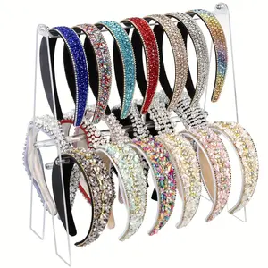 Acrylic Headband Organizer, 1pc 2-tier Clear Headband Display, Girls & Women's Headband Organizer, Hat Hooks Storage, Acrylic Hat Holder, Home Organizer for Bedroom, Racks