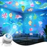 LED Starry Ocean Projector Lamp, Ocean Projection Lamp, 360-Degree Rotating Dynamic Night Light, USB Powered Ambient Light, Decorative Lighting for Bedroom, Game Room & Living Room, LED Home Decor, Ocean Wave Projector