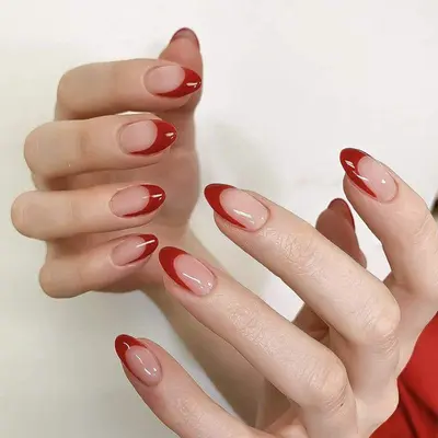 Short Red Bottom Nails French Tip TikTok Shop - Main Image