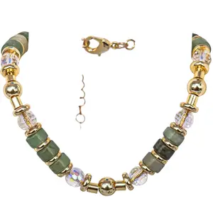 Aventurine,Natural Gemstone, Gold filled 14k