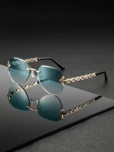 Unisex Metal Oval Frameless Chain Eyeglasses, Vintage Elegant High-End Sexy Fashion Glasses, Perfect for Parties and Daily Wear