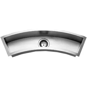 Houzer  Contempo Trough Series Undermount Stainless Steel Curved Bowl Bar & Prep Sink
