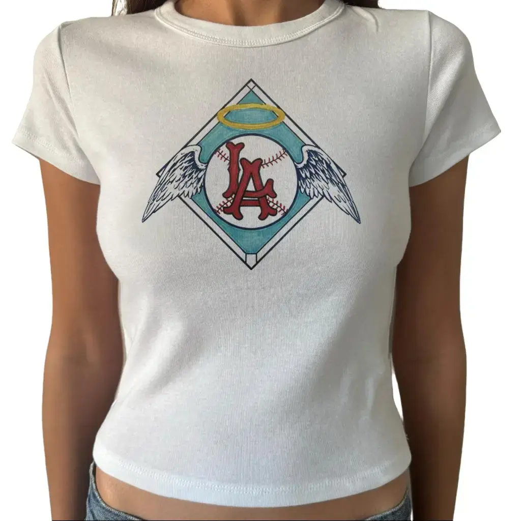 Vintage Angel's Baseball Women's Tee _ Graphics Tee, Gift for Her, Perfect Gift for Fans
