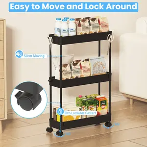 SPACEKEEPER Slim Rolling Storage Cart Storage Cart Organizer Rolling Utility Cart,Room Decor,Bathroom Decor,Mobile Shelving Unit Slide Out Storage Shelves For Kitchen Living Room Bathroom Laundry Room & Dressers