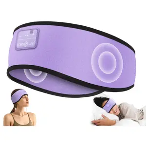 MUSICOZY Sleep Headphones – Ultra-Soft Bamboo Cotton Headband, Wireless Bluetooth 5.4 with HD Stereo Speakers, Zero Ear Pressure for Side Sleepers, Lavender Purple Unique Gift