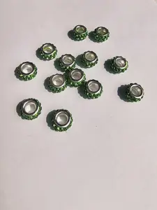 10pcs Sparkling Diamond Sterling Shining Beads, Key Chain Charms, Bag Accessories, Car Hanging Decorations, Elegant Jewelry Elements