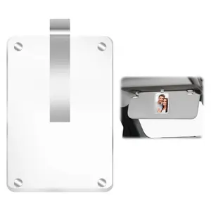 Acrylic Car Photo Clip Clear Frame Clip Horizontal Vertical Sun Visor Photo Holder For Photo Display and Car Interior Decoration
