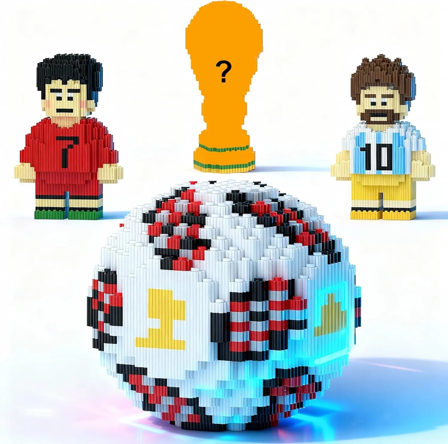2986PCS 4-in-1 Sports Player Building Blocks Set, Mini Bricks Figure Toy, Champion Trophy Puzzle