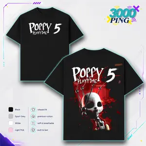 Poppy Playtime 5 Puppet Horror T Shirt, creepy doll game graphic for menswear, Gildan cotton crewneck tee with Hoodie Sweatshirt fan outfit