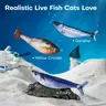 Potaroma 3-Pack 7.1in Bite-Sized Realistic Fish Simulation Cat Toys - Rechargeable 150mAh with USB Cable, 3 Flapping Modes, Auto-Activated Fast Motion, Chewable Durable Plush, Interactive Boredom-Buster (Sardine/Saury/Yellow Croaker)