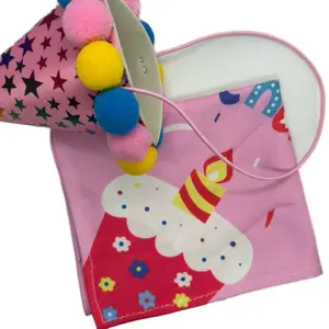 Pet Birthday Celebration Costume 2 Piece Set Hat & Bandana/Bib (Pink) *** Hat Does Not Have Adjustable Strap***