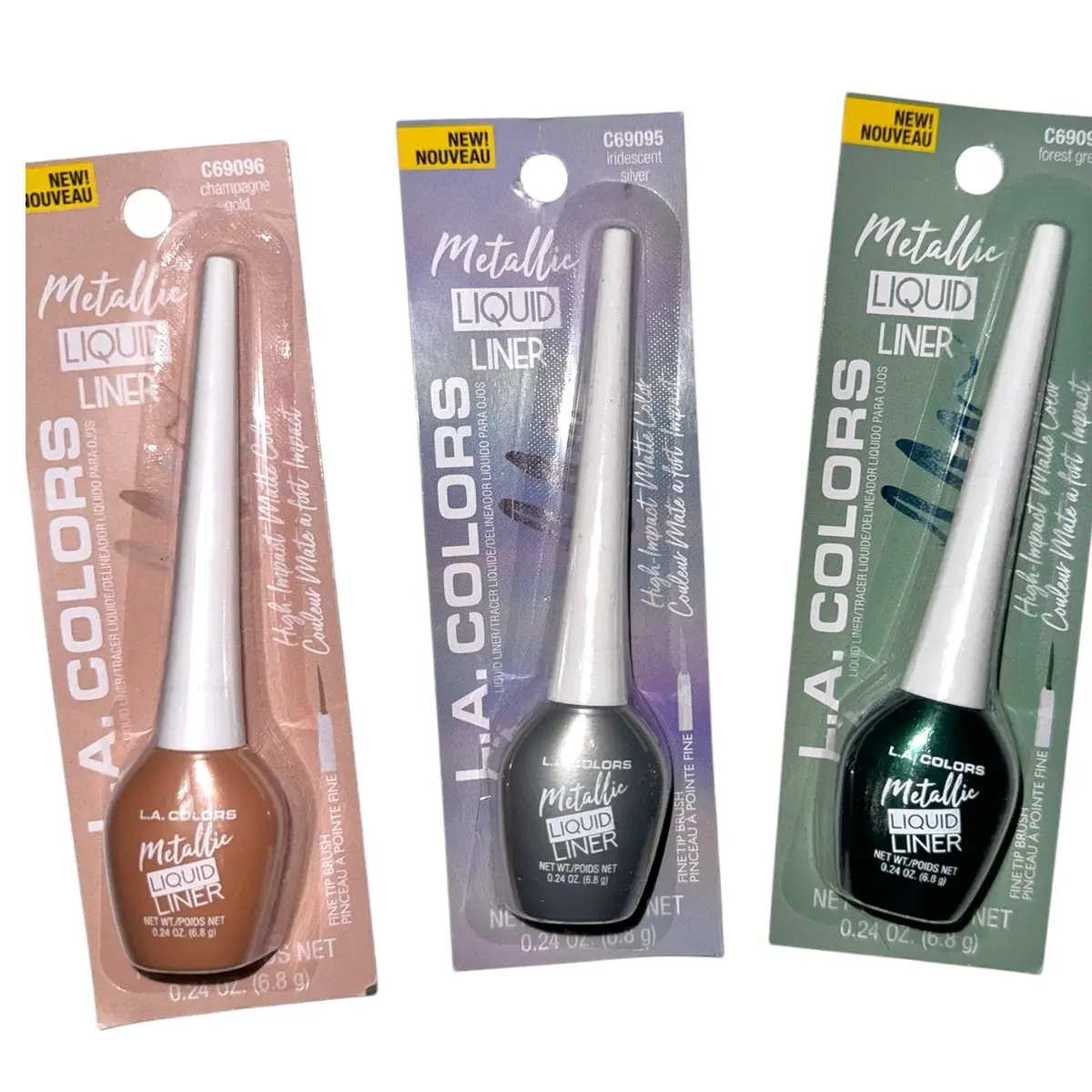 Metallic Liquid Liners/Metallic Glowing Liquid Eyeshadows/ Auto Liners/Lipsticks-LA Colors Cosmetics