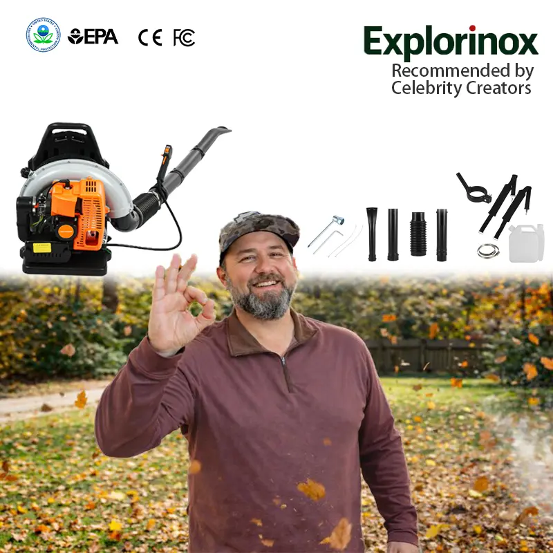 Explorinox Snow blower 1 Set Leaf Blower 2-Stroke Engine Multi-purpose 63 Cubic Centimeter High Strength Snow Blower for Outdoor