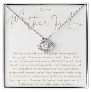 To My Mother In Law Necklace Gift, Fift For Mom, for Birthdays, Holidays, or Special Occasions, Jewelry With Message Card and Gift Box