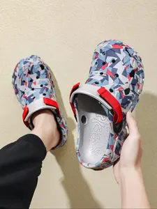 Men's Camouflage Print Slip on Sandals, Lightweight Comfortable Breathable Sports Sandals, Non-slip Beach Shoes for Outdoor Beach