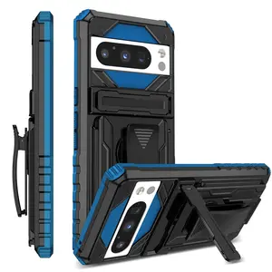 Shockproof Phone Case with Card Holder & Stand, Detachable Protective Cover, Phone Accessories Compatible with Google Pixel 6/6 Pro/6A/Pixel 8/8 Pro, Casing, Smartphone