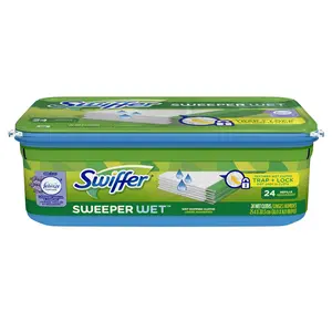 SWIFFER Sweeper Wet Mopping Cloth Refill - 8x10 in. Wipes, 24-Piece Pack for Home Cleaning Mop, Wipe