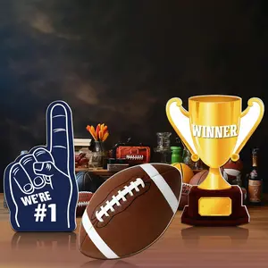3 count Large Football Cardboard Cutout Stand up Footballs Party Decorations Include We're  Hand Finger Winner's Trophy Football Photo Props for  Event Birthdays Party Decor
