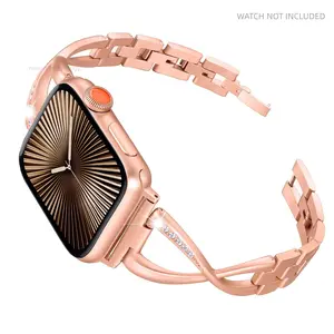 Metal Bracelet Strap Suitable for Smartwatch Strap Apple Watch Strap Compatible with 38mm 40mm 41mm 42mm 44mm 45mm 46mm 49mm Iwatch SE Series 10/9/8/7/6/5/4/3/2/1 Women's Dress Jewelry Metal Accessories Strap Women's Strap Smart Watch Straps