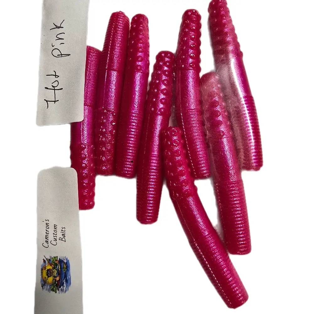 Hot Pink Ned Rig Worm 8-pack soft plastic fishing lure