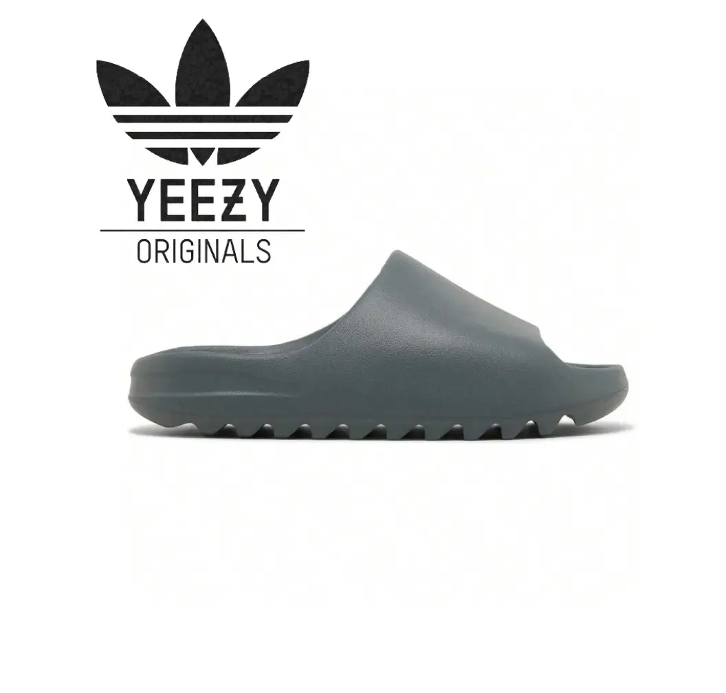 Adidas Yeezy Slide Slate Marine ID2349 Unisex Slippers Outdoor Shoes Flipflop Footwear Comfortable EVA Foam Sole Minimalist Design Tonal Blue Color fo