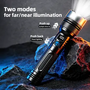 Fast Shipping HighLumens Lighting LED Flashlights (PowerBank)Rechargeable Small Flashlight, SmallFlashlight, Waterproof, Adjustable Focus Flash Light forOutdoor, Emergency, Tactical & Camping Accessories fathersdaygift