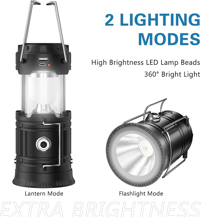 4 Pack Solar Camping Lantern, USB Rechargeable Bright LED Tent Light,IPX4 Waterproof Multifunctional Portable Outdoor Emergency Lamp with Adjustable Brightness,Hanging Hook Design,Ideal Survival Gear for Hiking Fishing Backpacking,Perfect Holiday Gift 4 Pack Solar Camping Lantern, USB Rechargeable Bright LED Tent Light,IPX4 Waterproof Multifunctional Portable Outdoor Emergency Lamp with Adjustable Brightness,Hanging Hook Design,Ideal Survival Gear for Hiking Fishing Backpacking,Perfect Holiday Gift