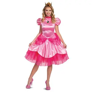 Womens Super Mario Deluxe Princess Peach Costume