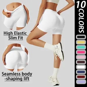 Seamless Shorts for Women, Invisible Scrunch Butt Lifting Gym Seamless Booty Biker Shorts, Breathable Comfortable High Stretch Skinny Shorts, Gym Shorts, Ladies Sportswear for Indoor and Outdoor Wear Women's Seamless Medium Support Gym Shorts Squat Proof