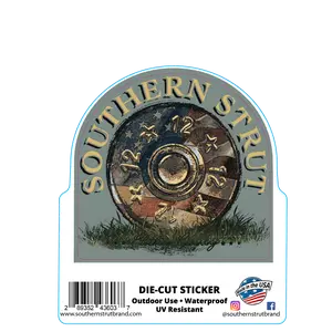 12 Gauge Flag Sticker