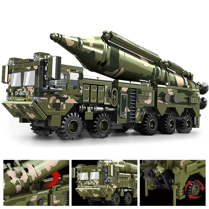 432pcs Dongfeng-21 Missile Armored Vehicle Model Kit, Missile Truck Model, Rocket Model Kit, Military Building Blocks Toy, Building Sets, Educational Assembly Set for Boys, Perfect Gift for Halloween & Christmas, DIY Model Kit, Buildable Blocks Kit