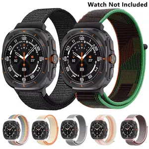 Nylon Watch Band (Band Only), Velcro Watch Band for Samsung Galaxy Watch 7 Ultra 47mm, Sports Curved End Bracelet, Smart Watch Accessories, Wearable, Watch Straps