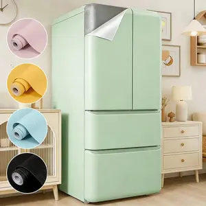 1 Roll, Solid Color Refrigerator Stickers, Self-adhesive Wallpaper, Peel-Off Installation, Matte Finish, Removable, Suitable for Kitchens, Cabinets, and Walls.