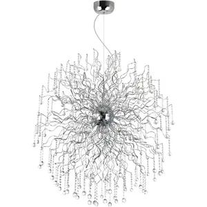 CWI Lighting Cherry Blossom LED 47 inch Chrome Chandelier Ceiling Light 5066P47C