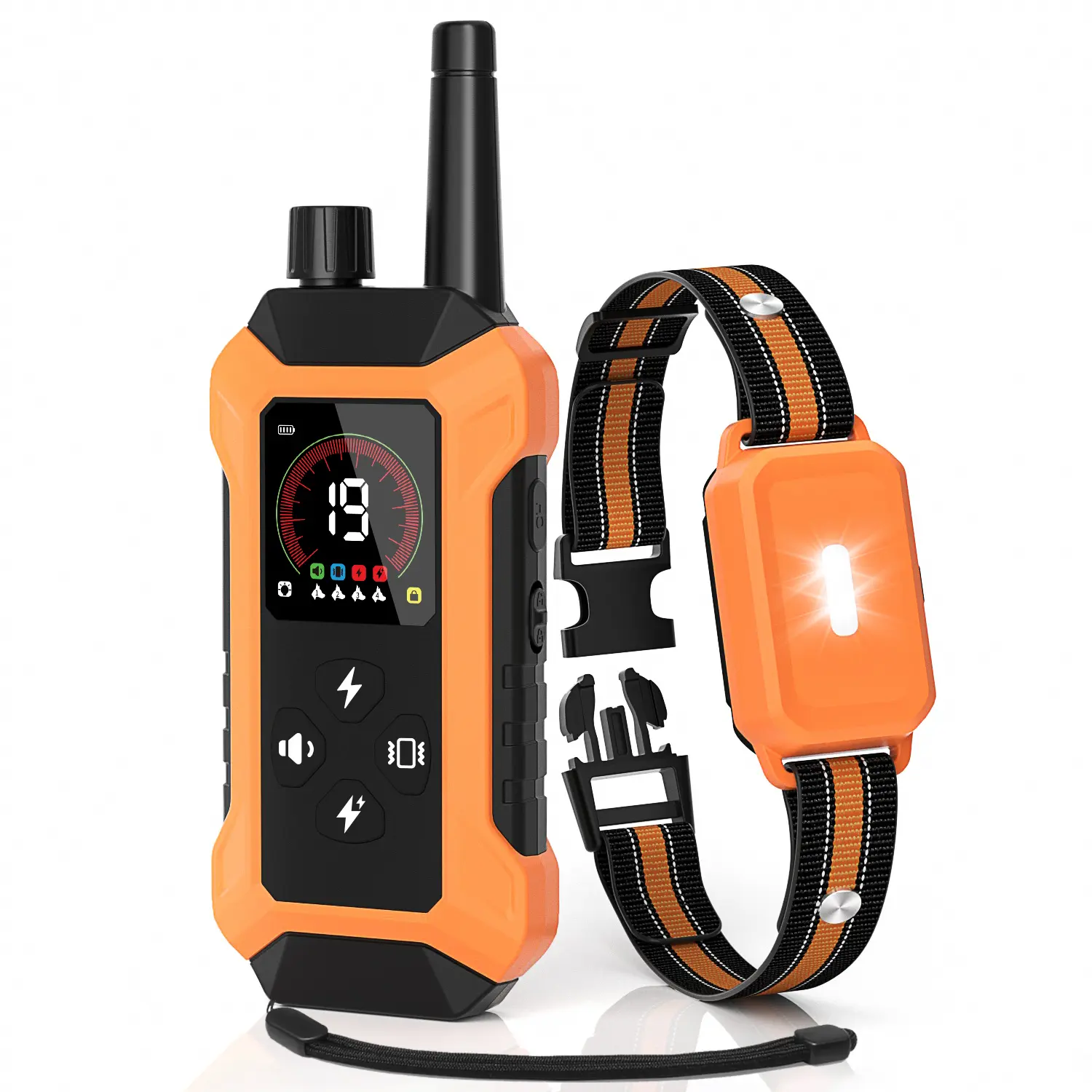 Dog Shock Collar with Light (5–150Lbs) 4400FT IPX7 Waterproof Dog Training Collar with Remote Control 5 Training Modes Rechargeable Electric Dog Collar, E Collar for Puppy Small Medium Large Dogs