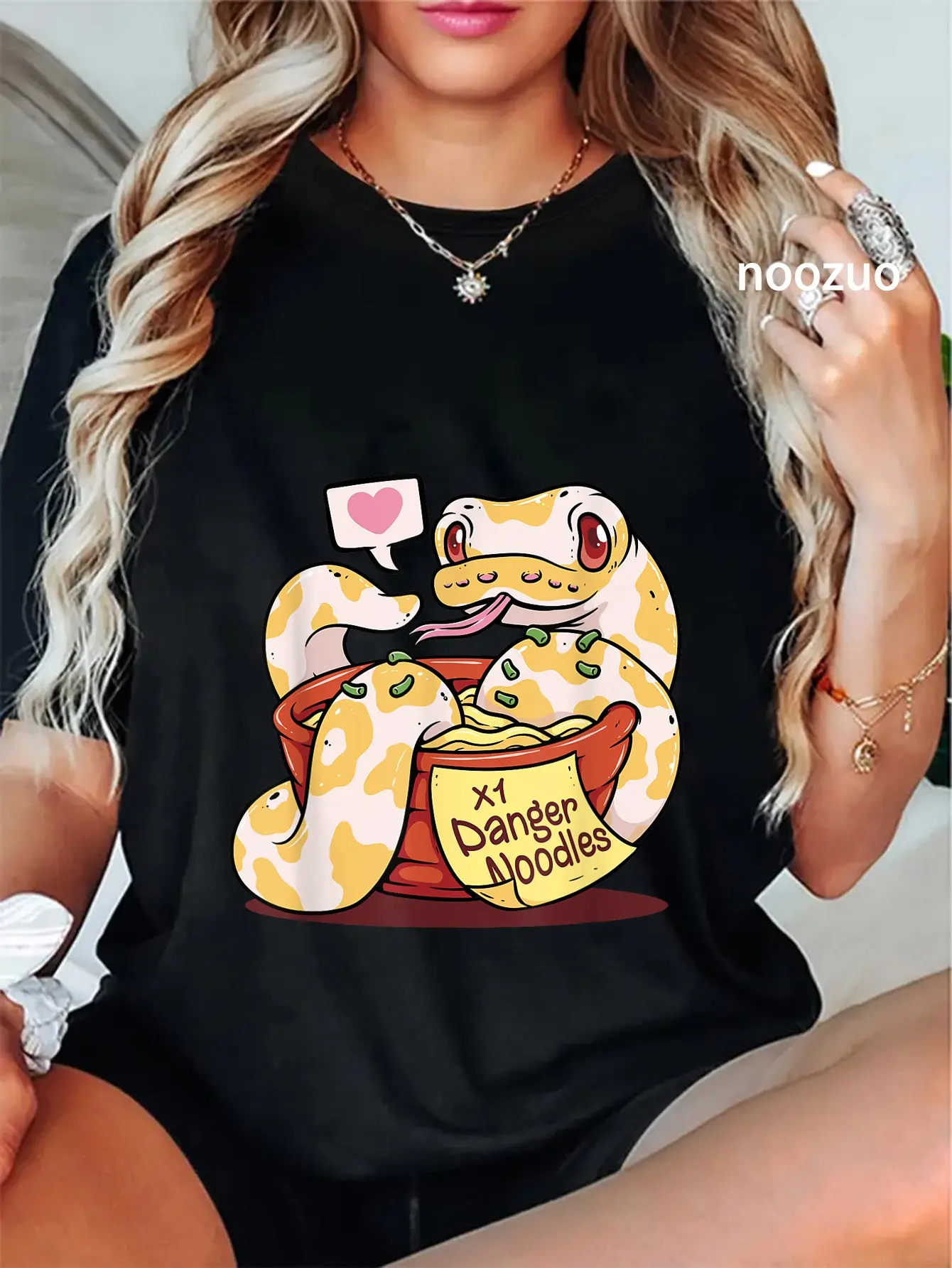100% Cotton Danger Noodle Ball Python Snake Meme Reptile Snake Lover T-Shirt