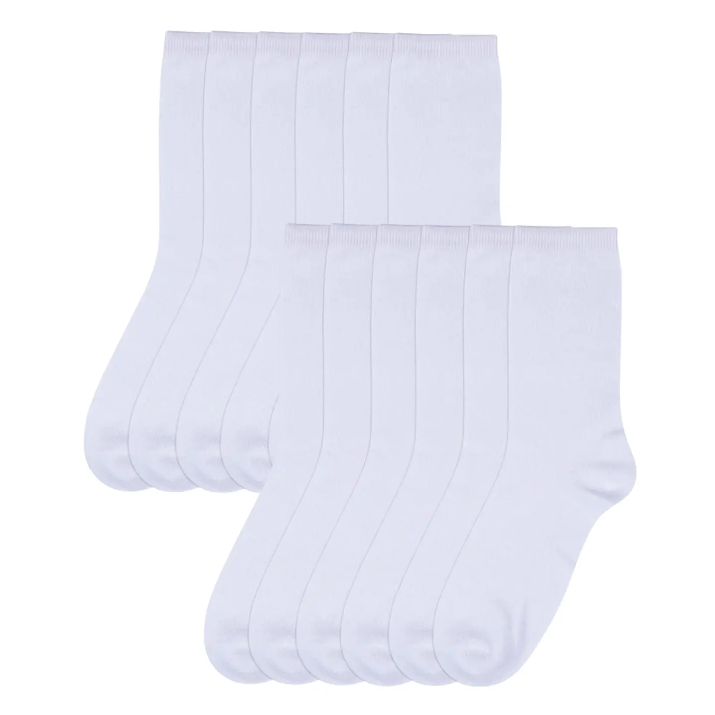 12 Pairs Women's Crew Socks Premium Mid-Calf Socks Athletic Casual Soft Lightweight Comfy Stretchy Outdoor Daily Wear Socks for Women Assorted Pack