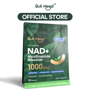 1000mg Liposomal NAD+ Supplement - Max Absorption Nicotinamide Riboside (NR) with Trans-Resveratrol & Quercetin, Cellular Energy & Healthy Aging, High Bioavailability Formula