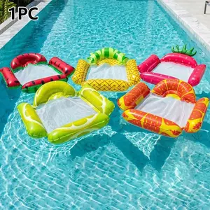 Inflatable Pool Float Mat, Foldable Fruit Float Bed, Water Sports Equipment, Single Person Lounge Chair, Swimming Fun Gear, Pool Float Lounger