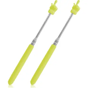 2 count Pointer Stick for Classroom - Multipurpose Teacher Pointer Stick, Extendable Classroom Pointer and Finger Pointer Stick, Engaging Colors, Classroom Essentials for Effective Presentations Yellow