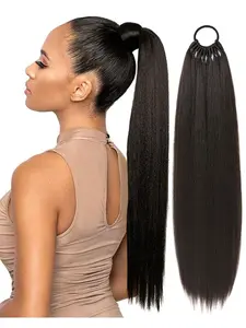 Women's Synthetic Fiber Ponytail Extension, Synthetic Extensions, Elastic Band Design, Fluffy & Natural Look, Perfect for Daily Use, Ladies Fake Hairpiece