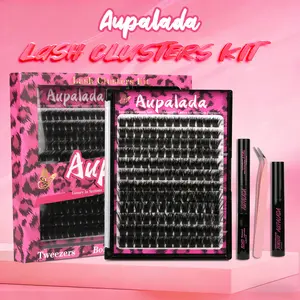 Fairy /Venus Lash Clusters Revival of leopard print -  Invisible Band, Waterproof & Easy to Apply DIY Lashes. Wispy Natural Soft Manga Kawaii Style, Customizable Kit for Home Use
