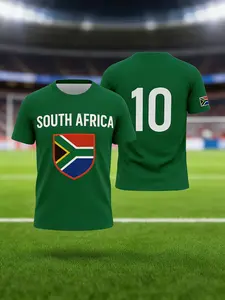 South Africa Soccer Jersey Custom Name Number Shirt, Green Football Fan Tee, Personalized National Team Supporter Unisex Top 2026 Gift Shirt, Sport Jersey