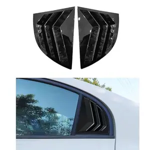 Rear Side Window Louvers Compatible with Honda Civic 8th Gen 2006-2015 Rear Side Window Louvers Air Vent Scoop Shades Cover Blinds Exterior Accessories 2PCS(Glossy Black)