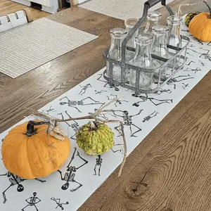 Dancing Bones Table Runner | Grey - Premium Vinyl Mat