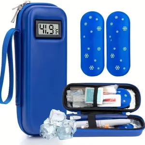 Insulin Cooler Travel Case with Temperature Display - Refrigerated Medicine Cooling Bag with 2 TSA Approved Ice Pack, Medication Pen Diabetic Supplies Organizer for Trip and Daily