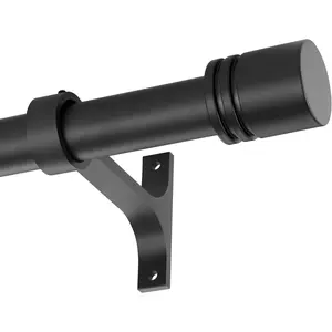 Rods for Windows 28 to 120 Inches, 1 Inch Drapery Rod with Aluminum Alloy Finials and Brackets for Living Room, Bedroom,,, Door, Black
