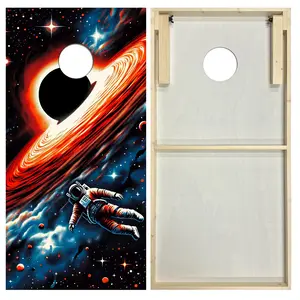 Retro Black Hole Explorer - Cornhole Board Set - Standard